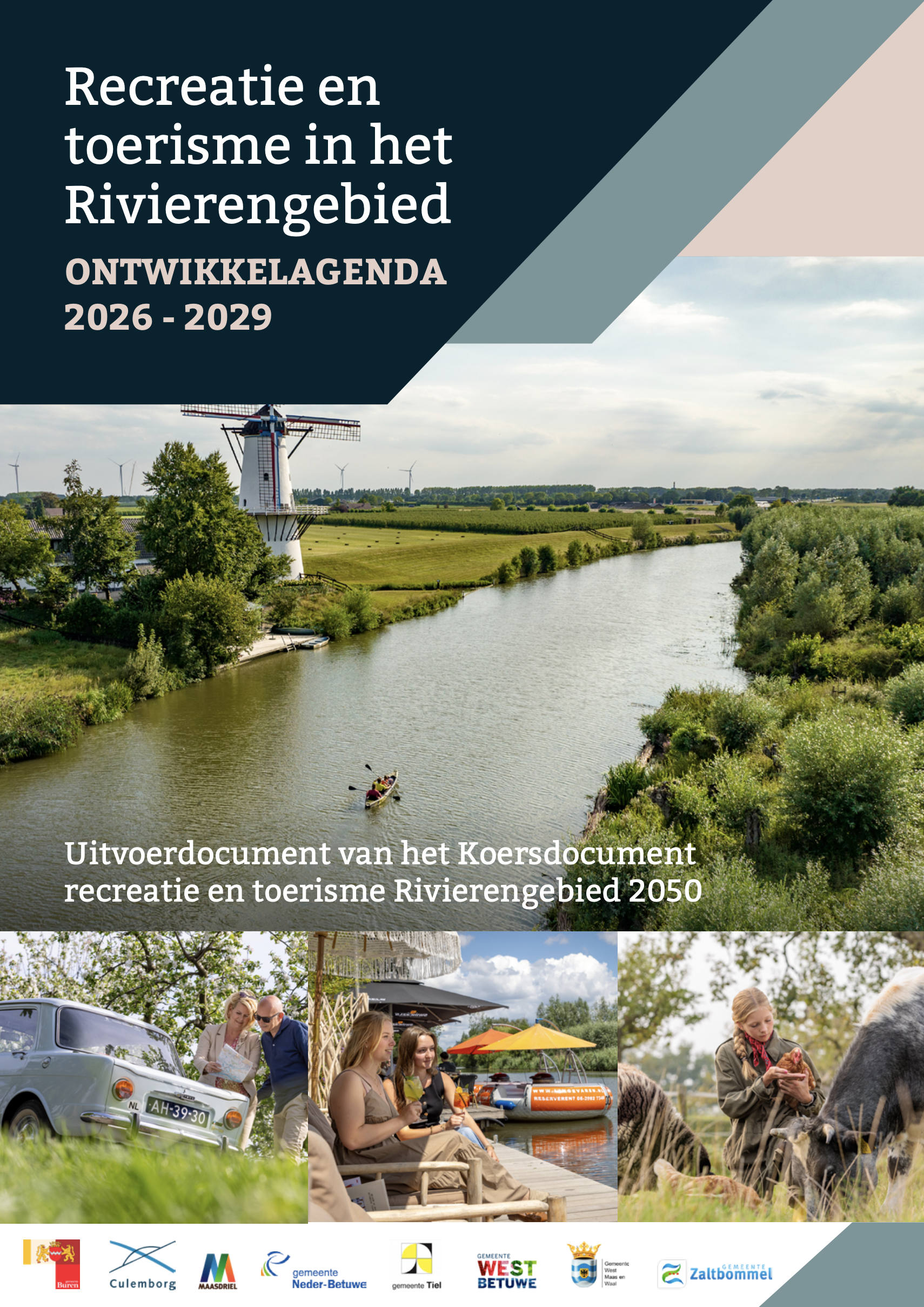 Omslag Ontwikkelagenda 2026–2029: recreatie en toerisme in het Rivierengebied